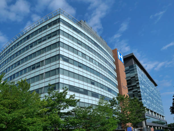 Toronto, Canada - July 24, 2023: Large modern hospital building, Western Hospital in Toronto