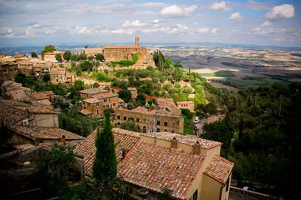 Montalcino town from above. Tuscany, Italy
