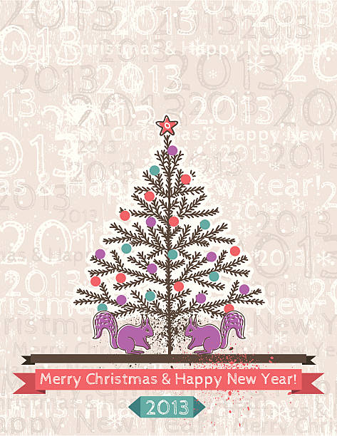 백색과 배경, 크리스마스 트리 - christmas card christmas greeting card 2013 stock illustrations