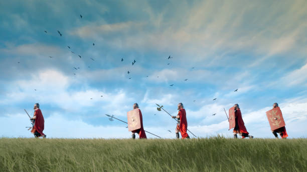 istock Roman soldiers go out to attack 1568123761