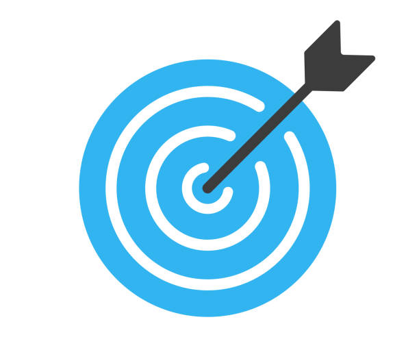 ziel-bullseye-symbol-targeting-symbol - marketing target bulls eye arrow stock-grafiken, -clipart, -cartoons und -symbole