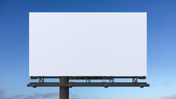 istock Outdoor billboard mockup on blue sky background 1568132165