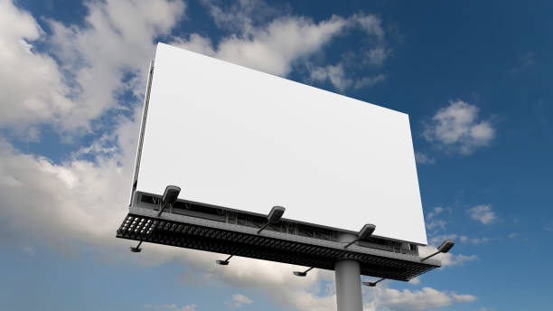 istock Outdoor billboard mockup on blue sky background 1568133191
