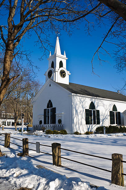 istock Village Church in Winter 156813784