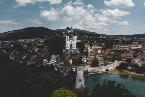 City of Aarburg in Switzerland Drone perspective