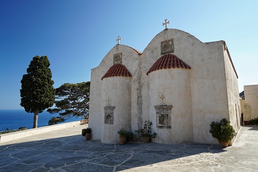 Church at Moni Preveli Monastery in Preveli, Crete, Greece