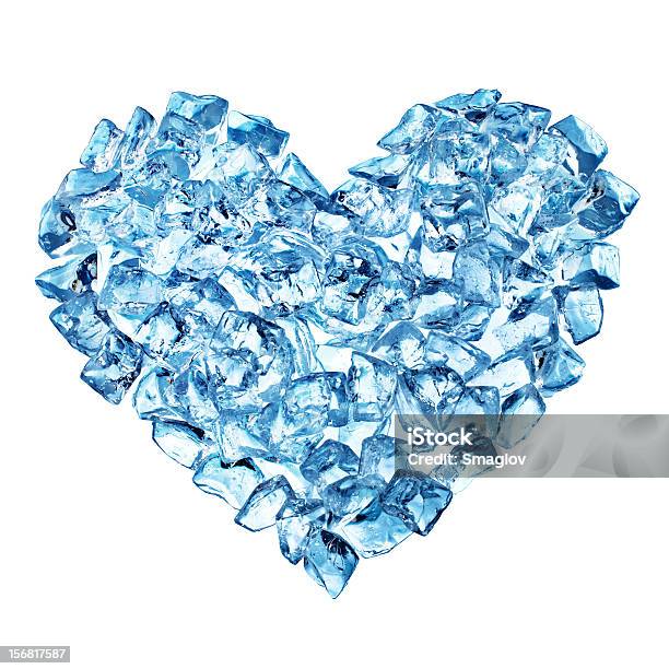 Corazón De La Zona De San Valentín Azul Cubos De Hielo Foto de stock y más banco de imágenes de Agua
