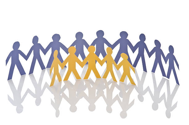 istock Teamwork concept with paper cut people 156817857