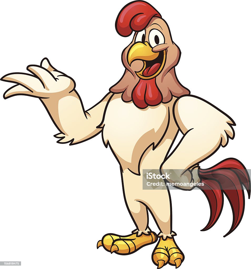 Cartoon rooster Cartoon rooster character. Vector clip art illustration with simple gradients. All in a single layer. Cartoon stock vector