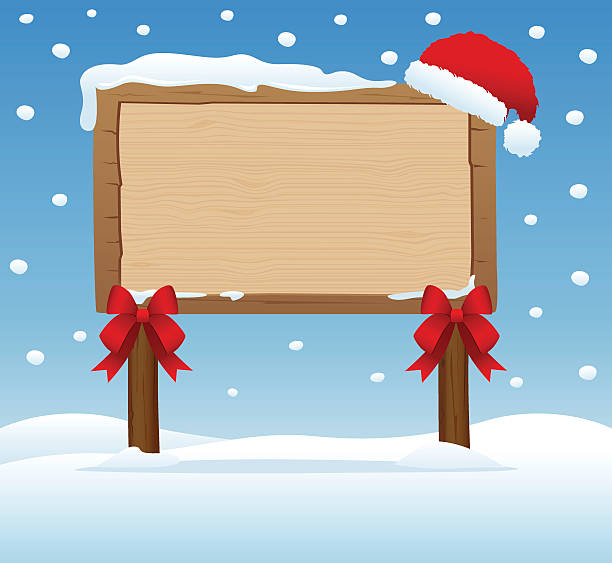 istock wooden signboard in christmas concept 156818816