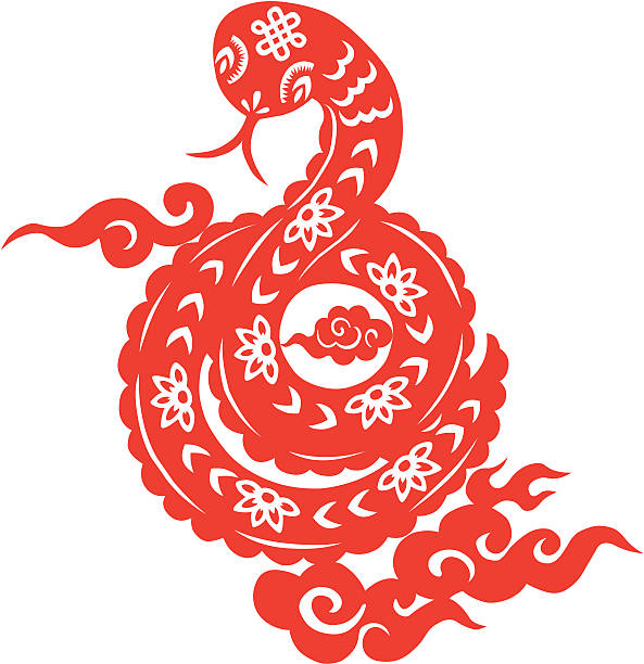 구정 뱀 - snake chinese new year chinese zodiac sign china stock illustrations