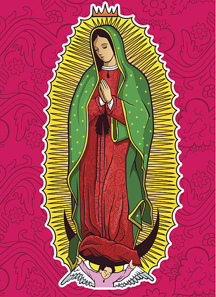 Virgin of Guadalupe An interpretation of classic religious icon: Virgin of Guadalupe. virgen de guadalupe stock illustrations