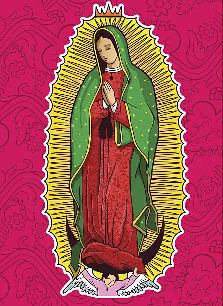Vector illustration of Virgin of Guadalupe