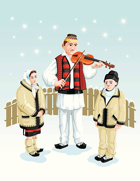 Carols from Maramures vector art illustration