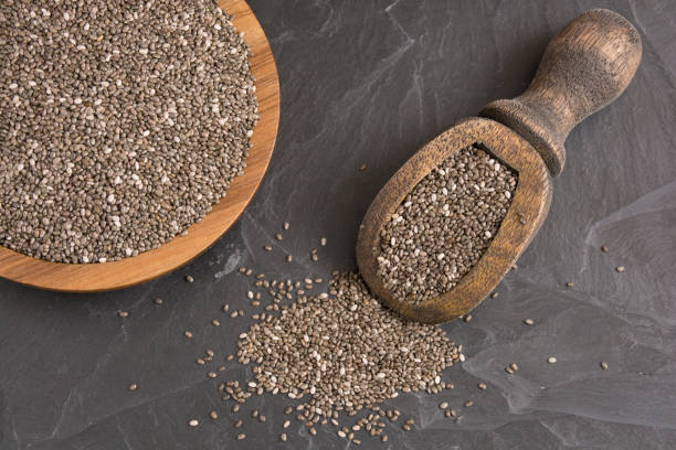 istock Organic chia seeds - Salvia hispanica 1568210431