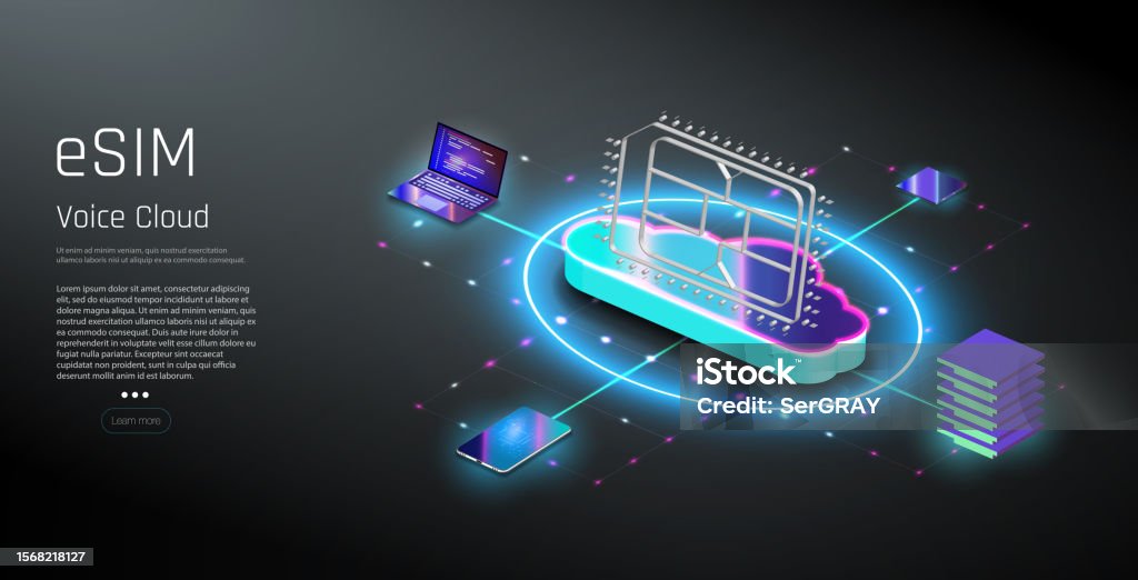 Sim Communication Embedded Sim Concept New Mobile Communication Technology Concept For ...