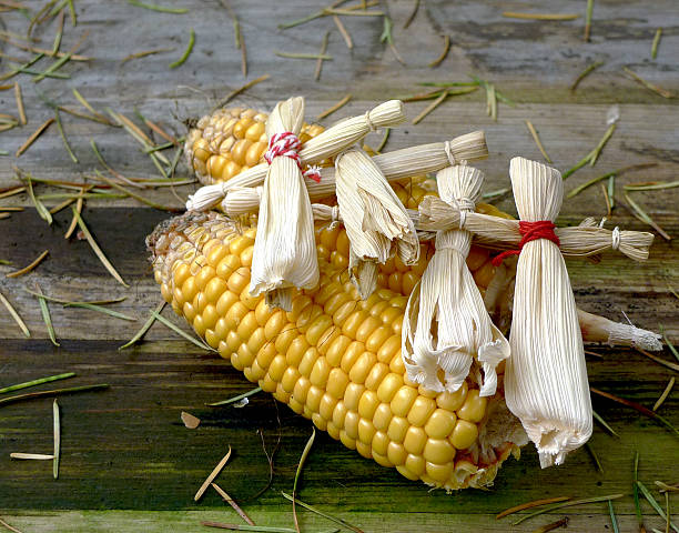 Maíz con muñecas Cornhusk - foto de stock