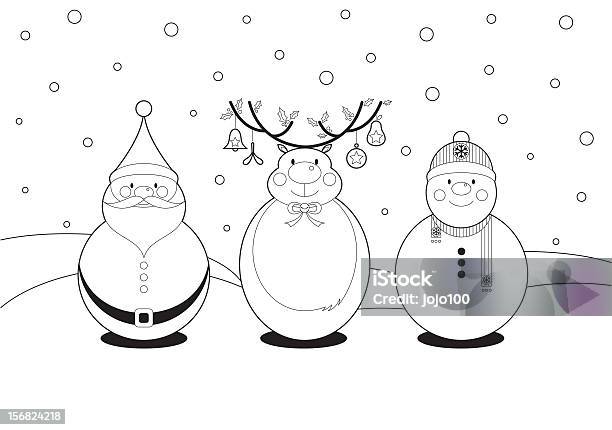 Couleur De Noël Caractères Vecteurs libres de droits et plus d'images vectorielles de Bonhomme de neige - Bonhomme de neige, Cartoon, Ceinture - Accessoire