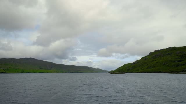 Green Irish Hills on the Shore of Killary Harbor Fjord