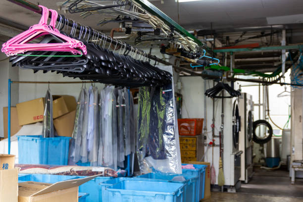 istock Inside of a Dry Cleaners factory 1568267462