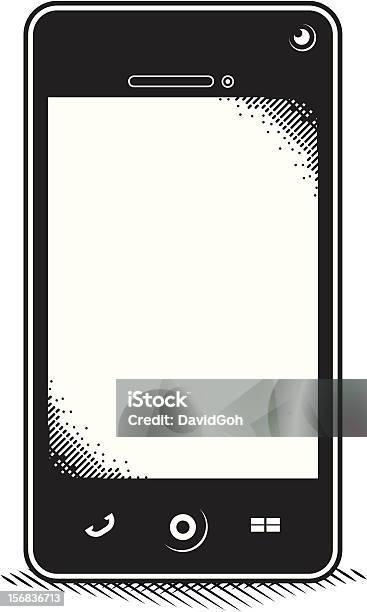 Scratchboard Smartphone - Stockowe grafiki wektorowe i więcej obrazów Telefon przenośny - Telefon przenośny, Akwaforta, Powrót do retro