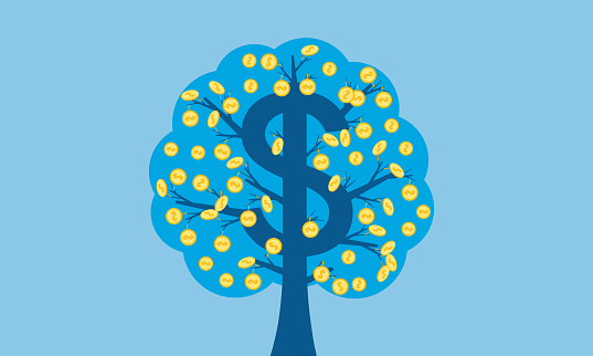 Dollar money tree concept illustration