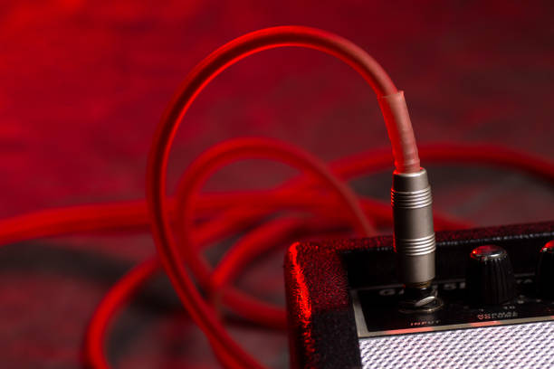 istock Music sound system jack cable - sound recording equipment 1568385898