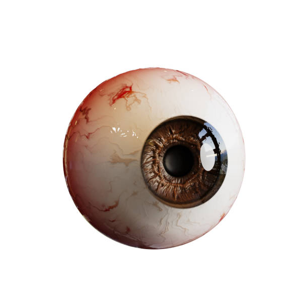 istock Realistic human eye. Realistic bloody eyeball, 3d render. 3d illustration for Halloween. 1568432235