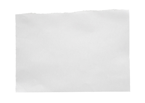piece of white paper tear isolated on white background