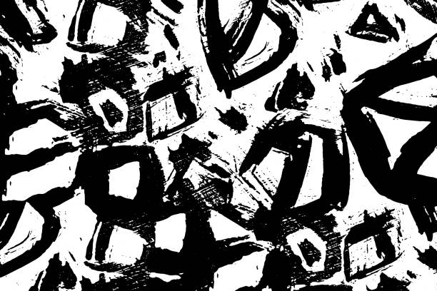 istock Grunge background is black and white. Vector texture of dirt, dust, chips, cracks. Chaotic vintage city wall template. Noise, debris on the surface 1568440823