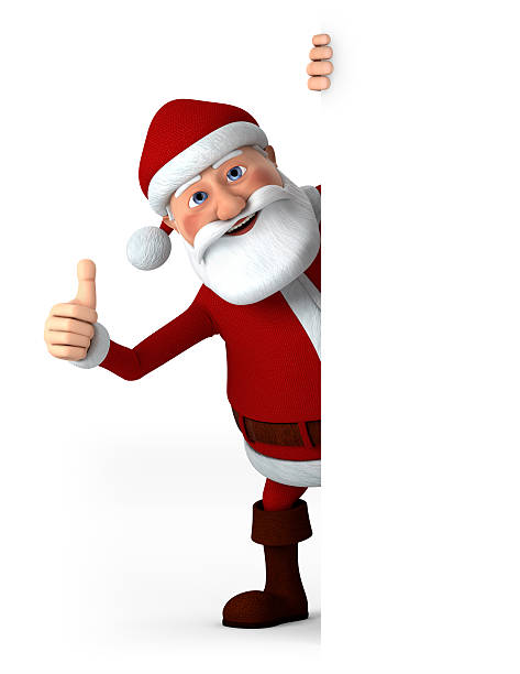istock Thumbs up Santa with blank sign 156845601