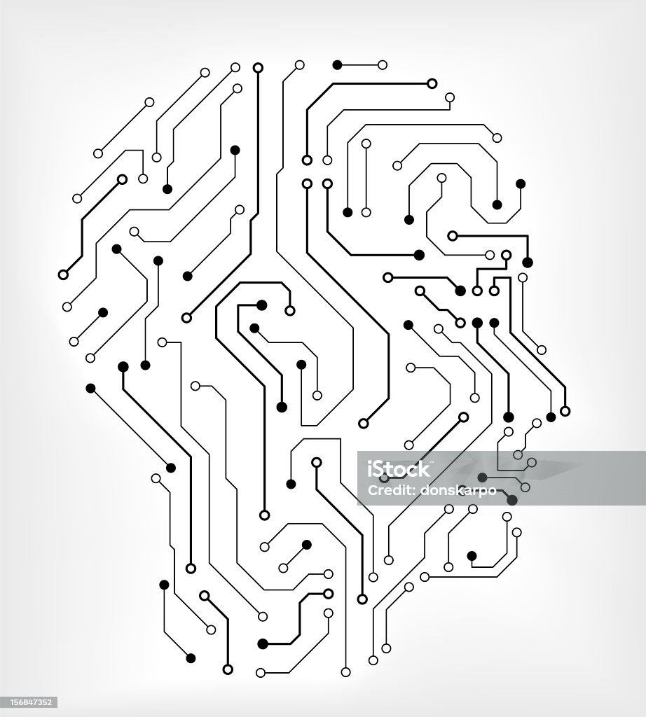 circuit abstract human head circuit abstract human head on white background background Abstract Stock Photo