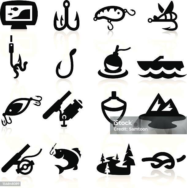 Fishing Icons Set Elegant Series Stock Illustration - Download Image Now - Icon Symbol, Fishing, Fishing Rod