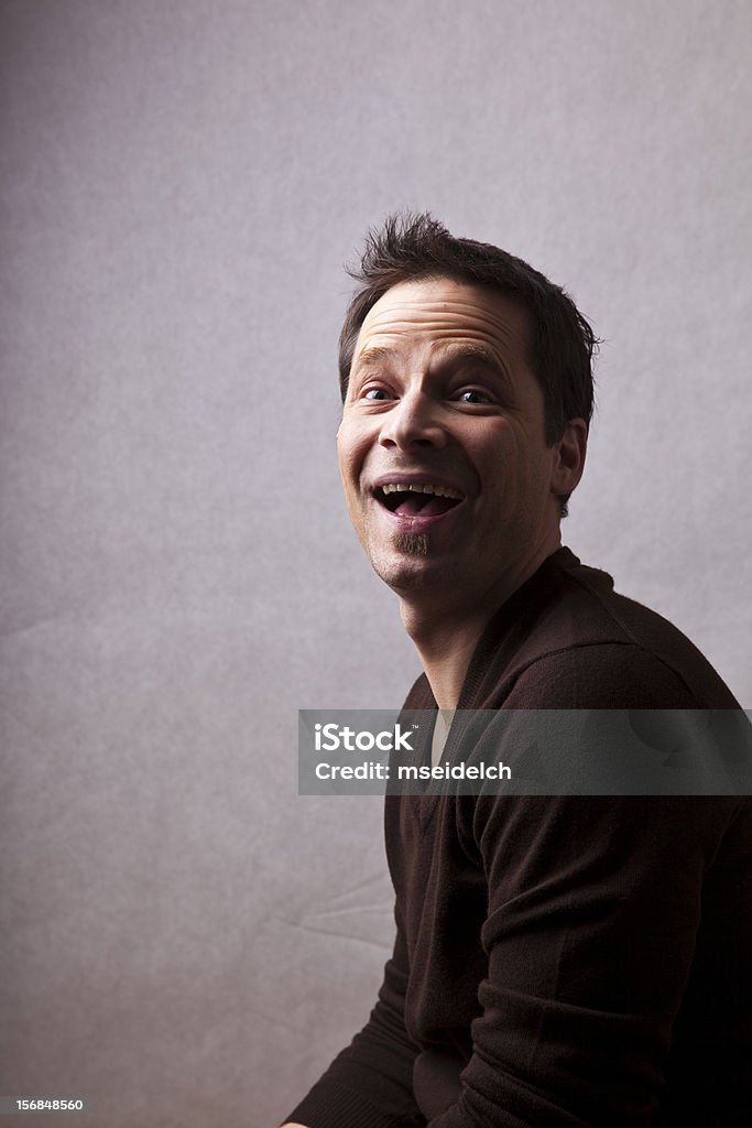 Portrait of a young man laughing  35-39 Years Stock Photo