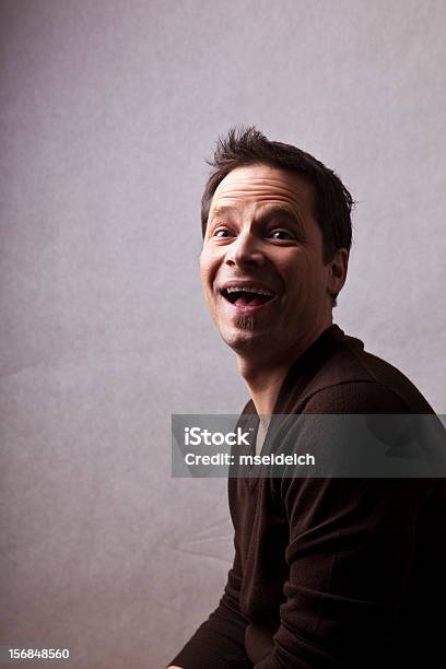 Portrait Of A Young Man Laughing Stock Photo - Download Image Now - 35-39 Years, Adult, Adults Only