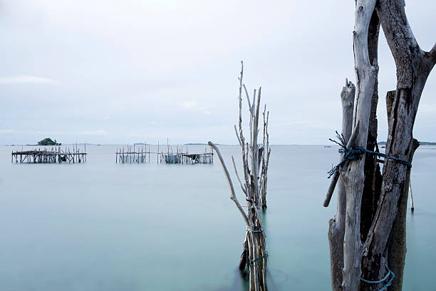 Aldeia de Pescador na Indonésia - fotografia de stock