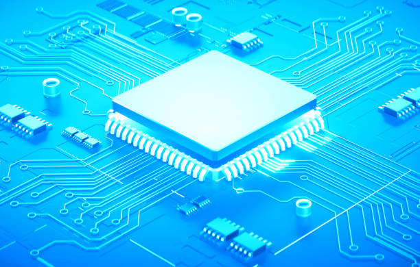 istock 3D rendering of cyberpunk AI. Circuit board. Technology background. Central Computer Processors CPU and GPU concept. Motherboard digital chip. Tech science background. 1568536687
