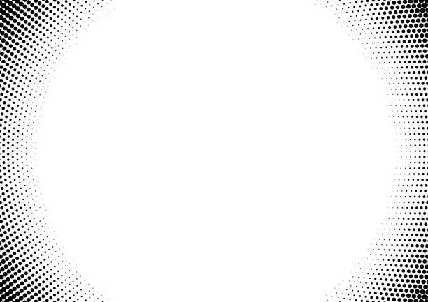 Vector illustration of Half tone pop art gradient border frame on white background
