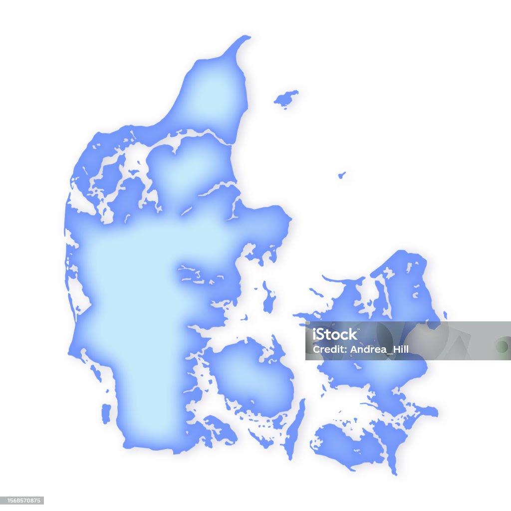 Denmark Blue Color Denmark Map Soft Blue Vector Map Illustration Stock Illustration ...