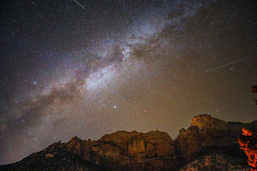 Beautiful Milkyway over Zion National park on a new moon day