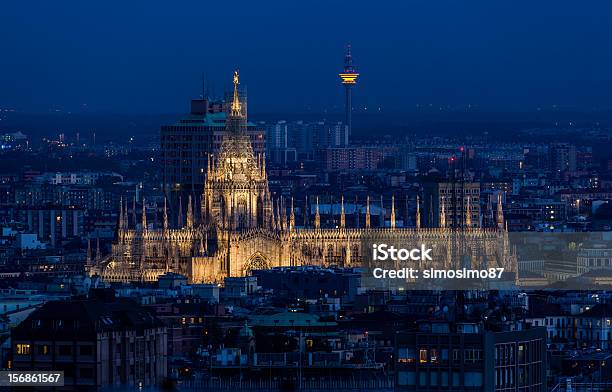 Duomo Di Milano At Dusk Milan Italy Stock Photo - Download Image Now - Milan, Night, Cathedral