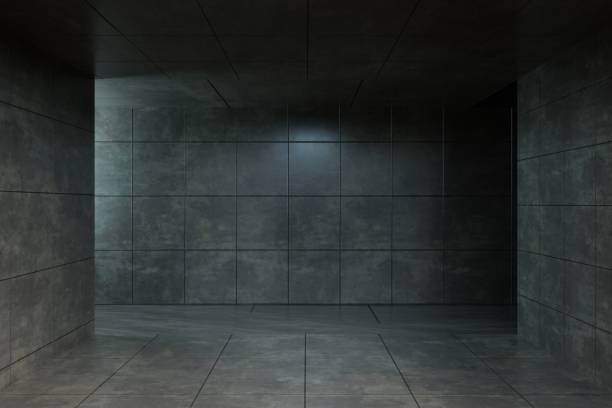 istock Empty background scene. Texture dark concentrate floor with mist or fog. 3D rendering 1568616893