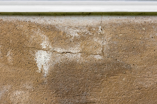 Efflorescence is stain white salt on moisture concrete wall