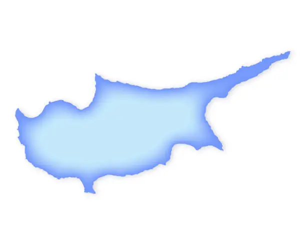 Vector illustration of Cyprus Soft Blue Vector Map Illustration