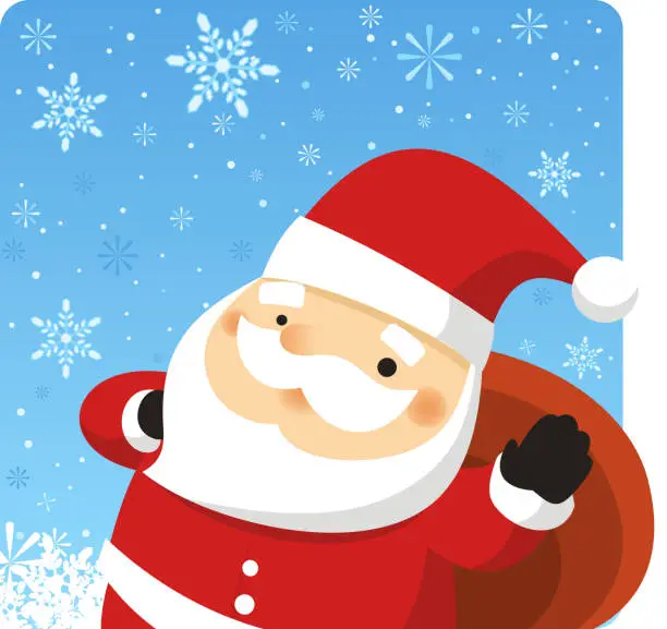 Vector illustration of Santa Claus Christmas Design in the Snow