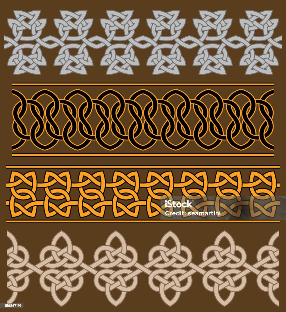 Ensemble d'ornements et motifs celtiques - clipart vectoriel de Bordure libre de droits