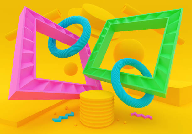 istock Fun geometric scene for product show, 3d render 1568695882