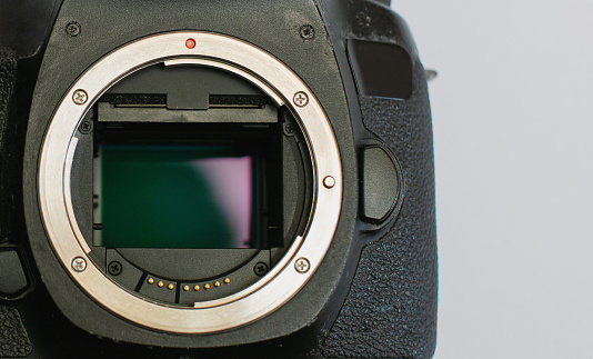 SLR camera isolated on white
