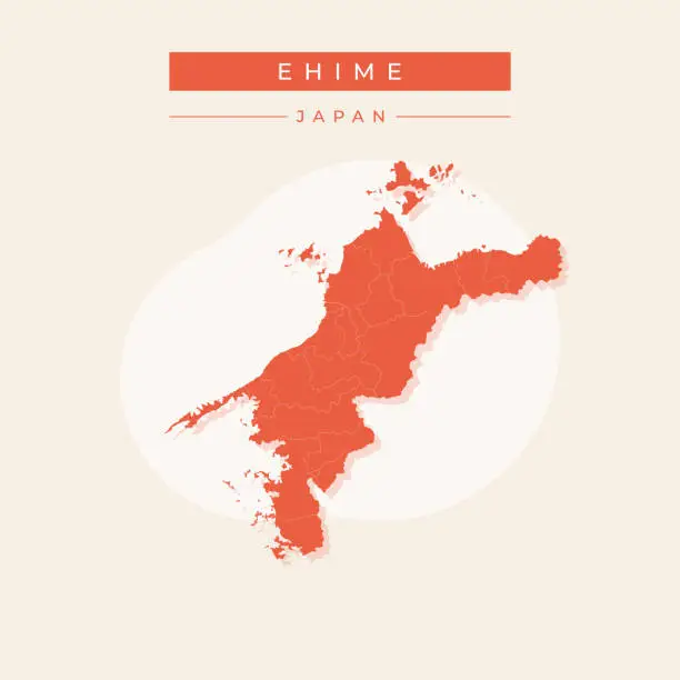 Vector illustration of Vector illustration vector of Ehime map japan