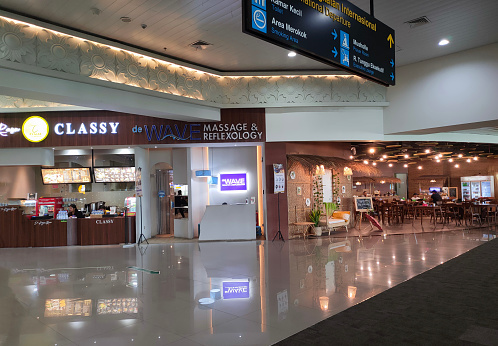 Semarang, Indonesia - July 16, 2023 : airport dining and drinking outlet